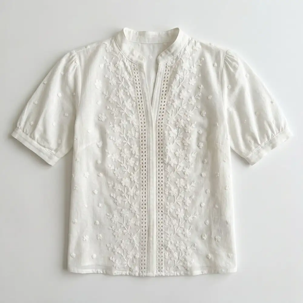 Embroidered Eyelet Blouse