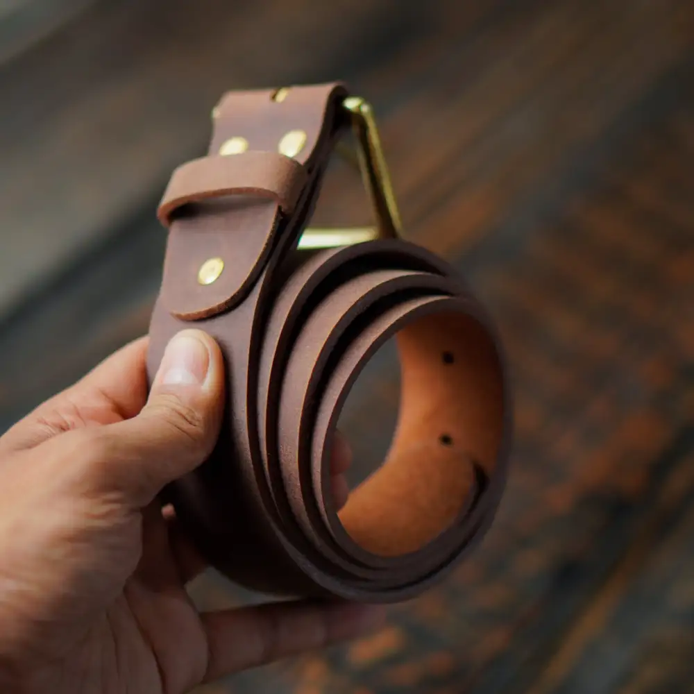 Brass Buckle Full Grain Leather Belt