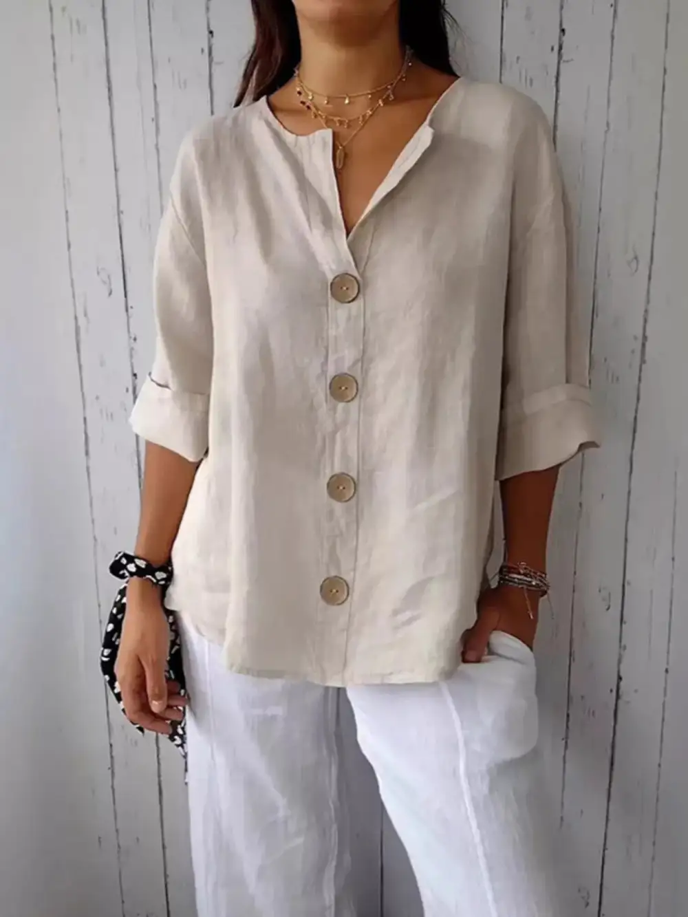Casual Loose Button Down Shirt