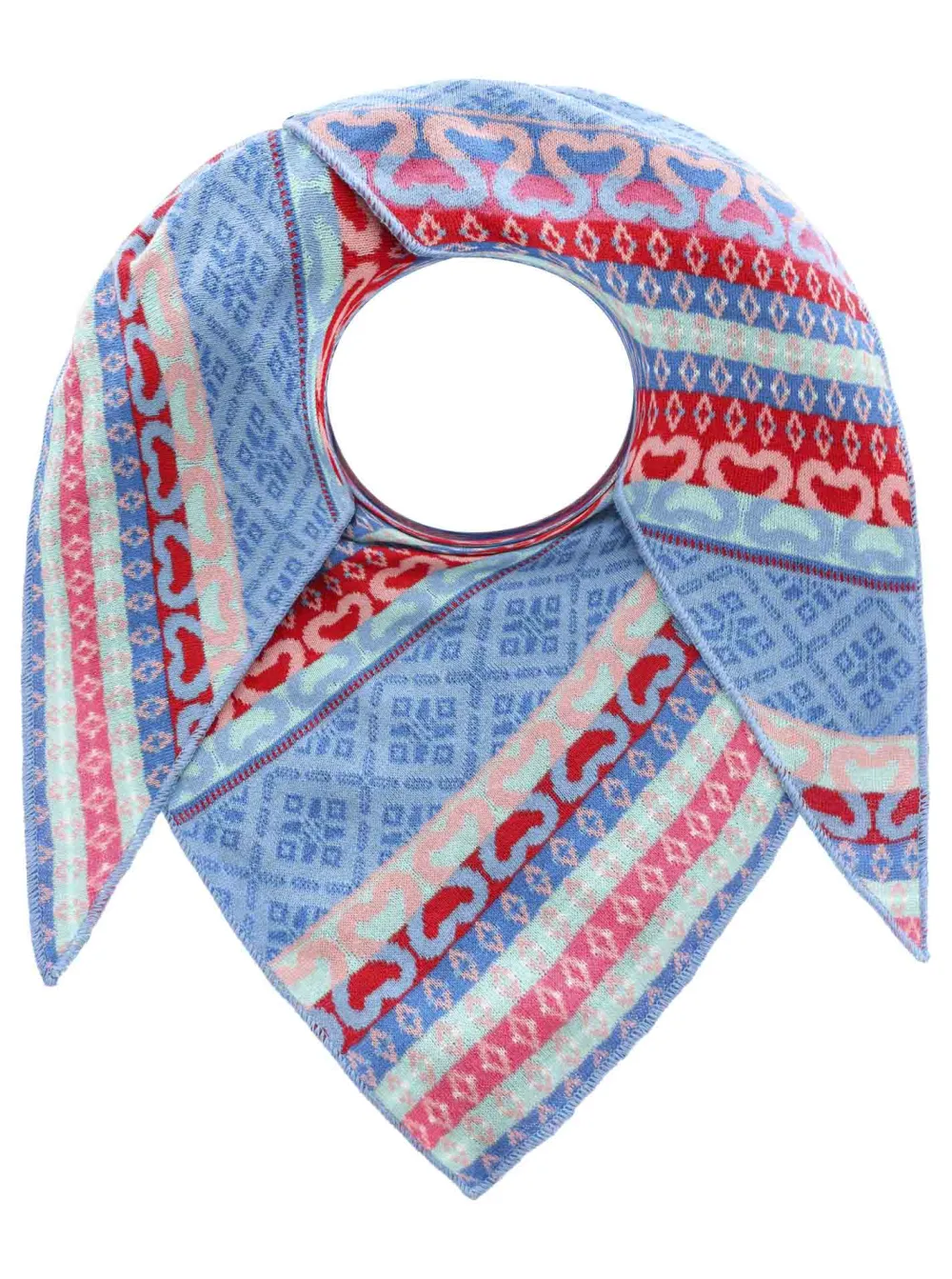 Classic Plush Cotton Wool Heart Pattern Fashion Scarf