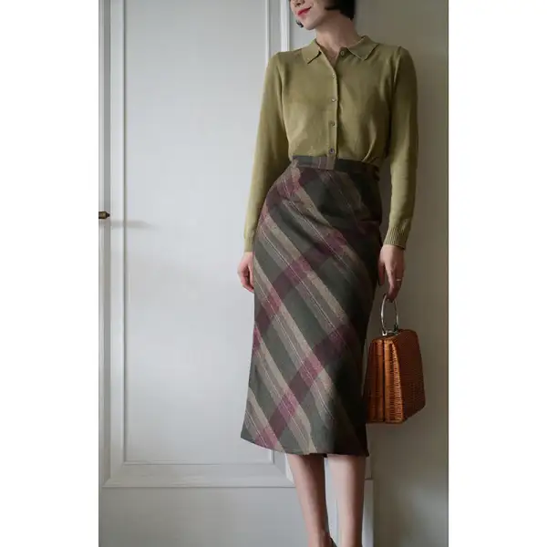 Minimal Comfort Everyday Casual Plaid Skirt