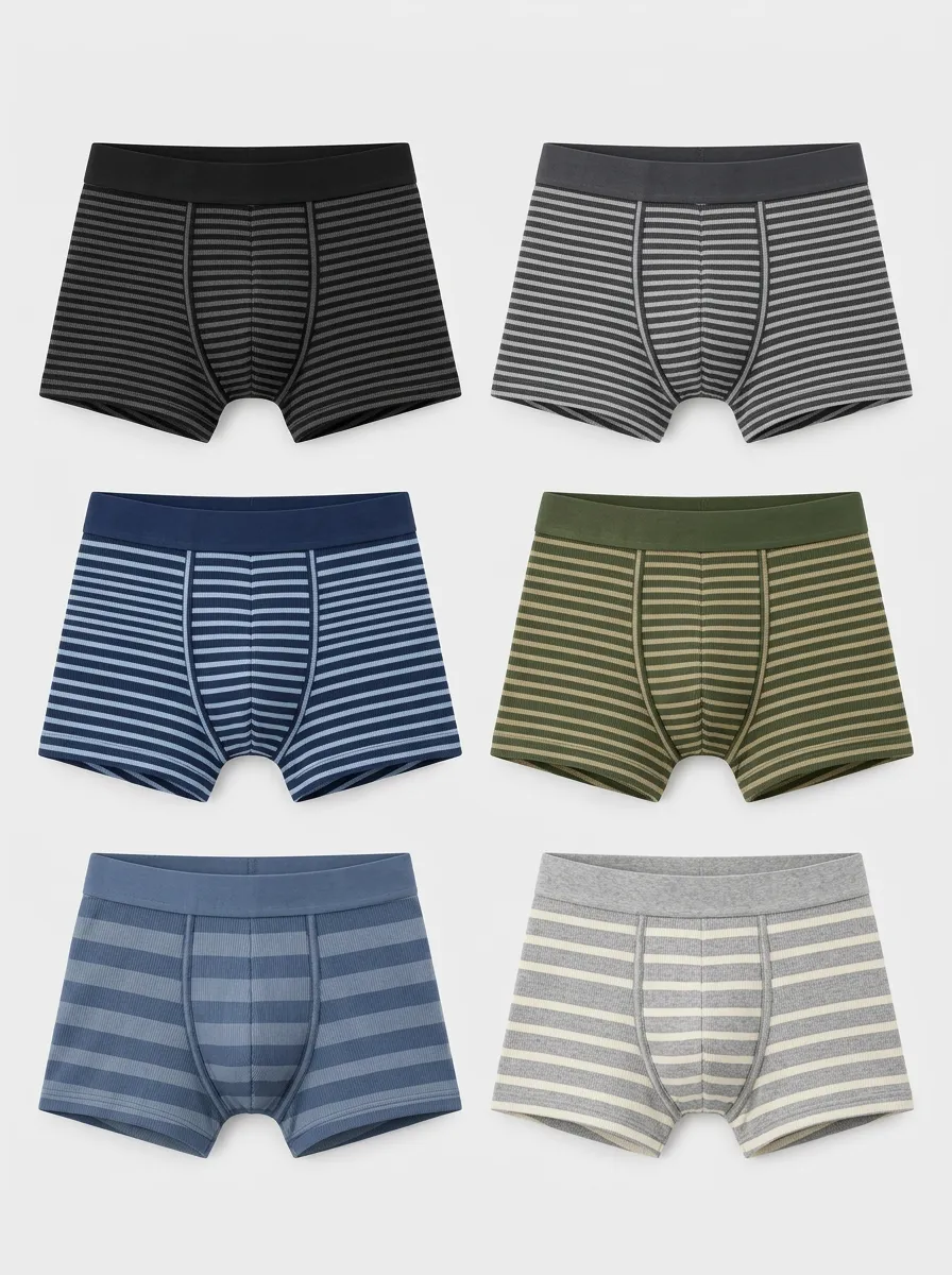 Men's Atlas Multi-Pack Striped Pattern Printed Boxer Briefs
