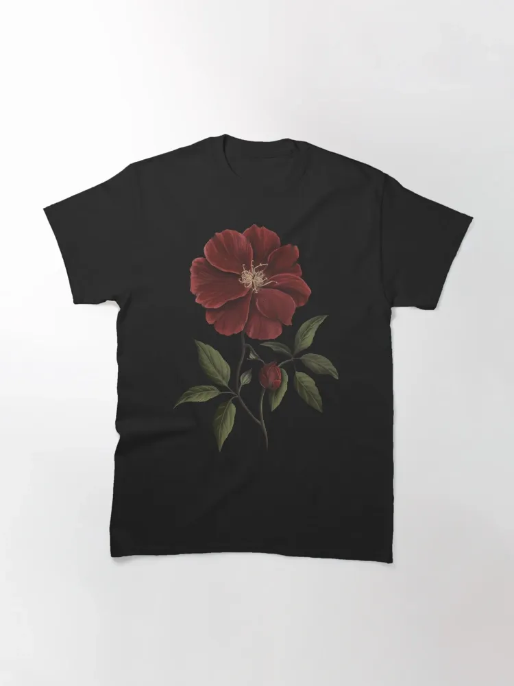 Women's Chic Floral Scene Print Crew Neck Short-Sleeve T-Shirt