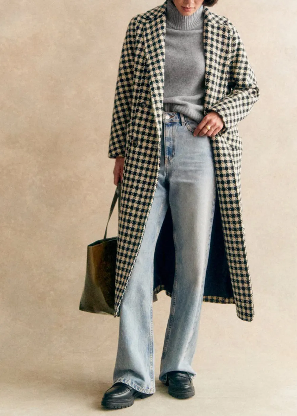 Long Checked Coat