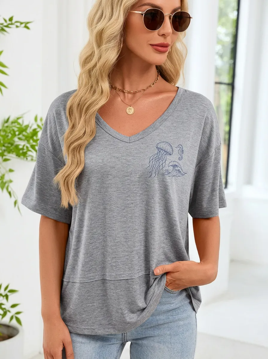 Western Rodeo Soul V-Neck Top