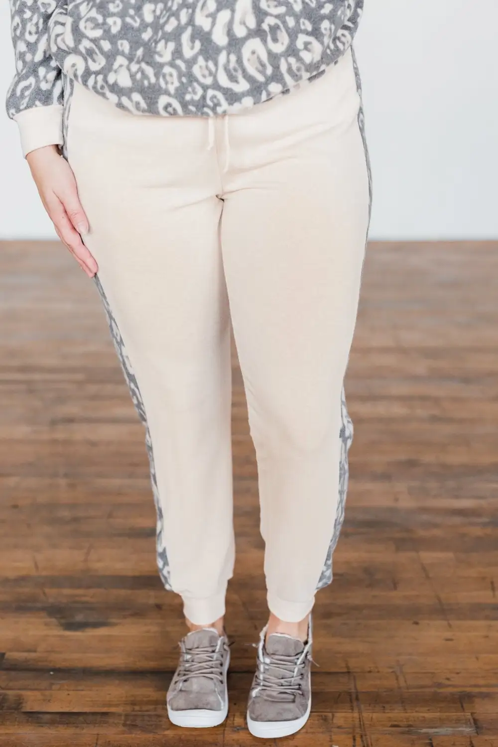 Leopard Print Drawstring Joggers