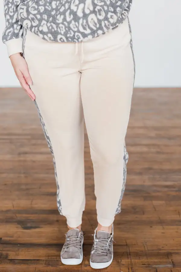 Leopard Print Drawstring Joggers