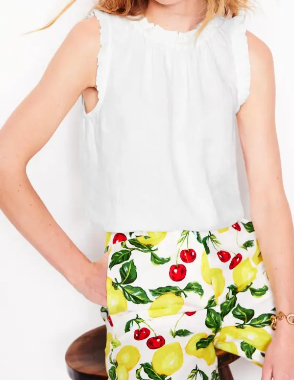 Ruffle Linen Top