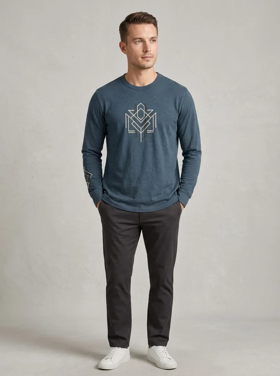 Men's Long Sleeve Neat Modern Shirt