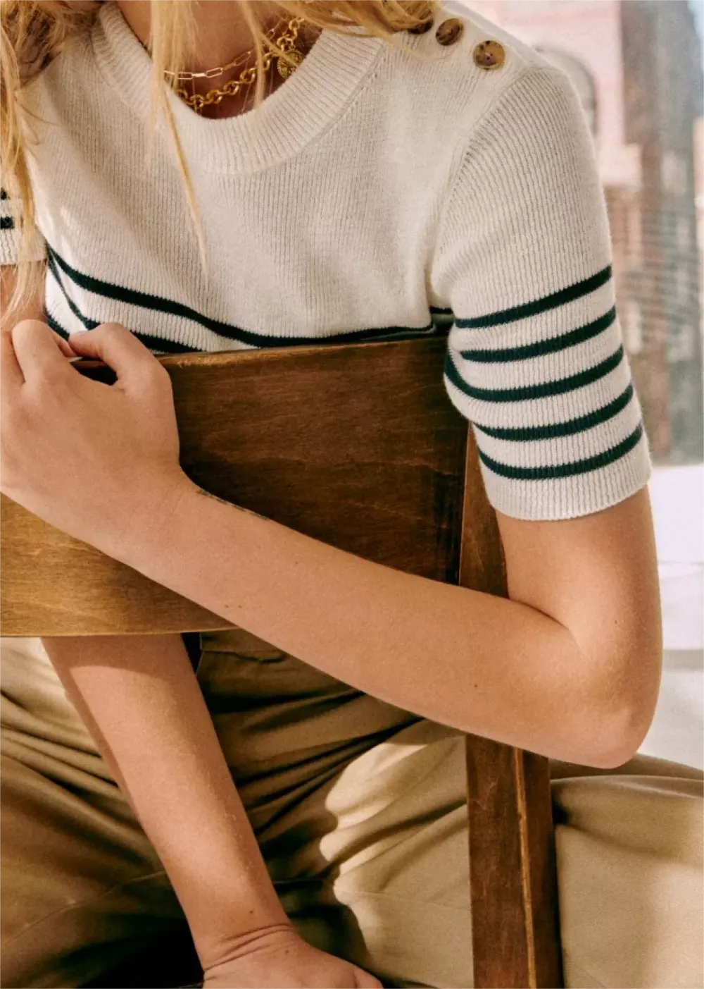 Striped Short Sleeve Knit