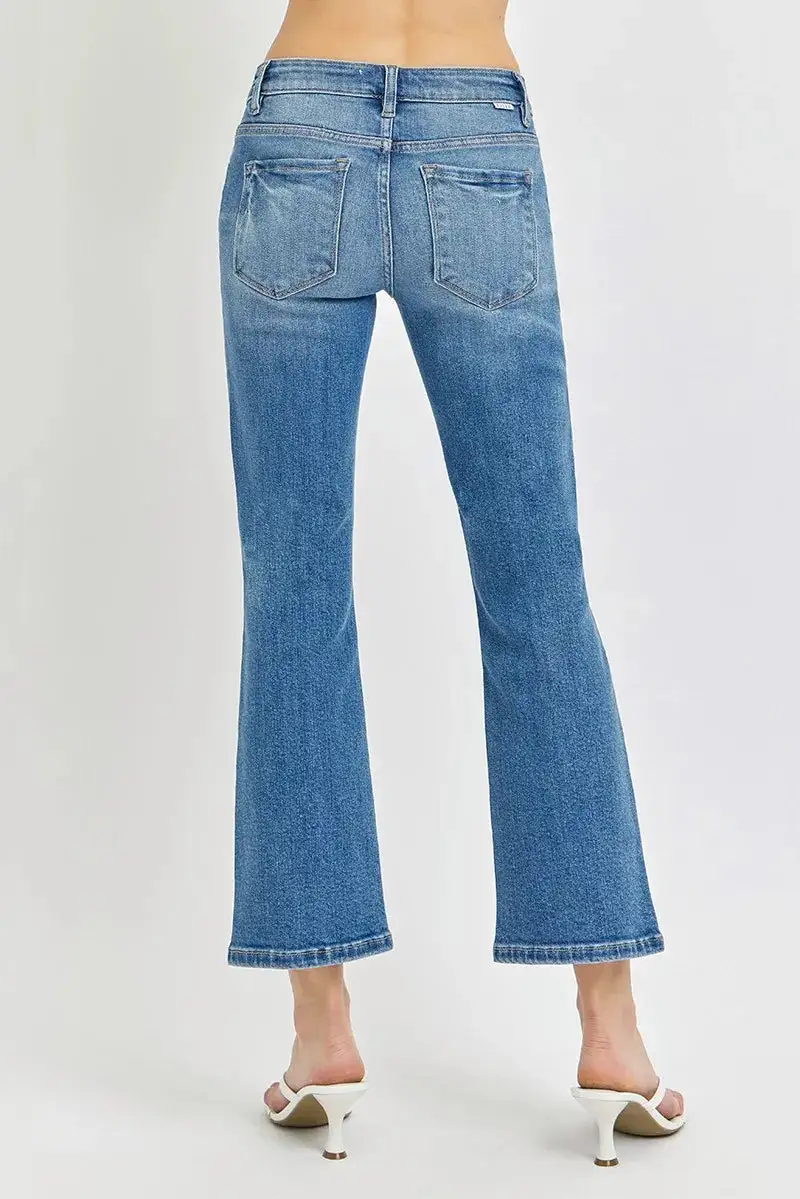 Soft Low Rise Flare Leg Denim Jeans