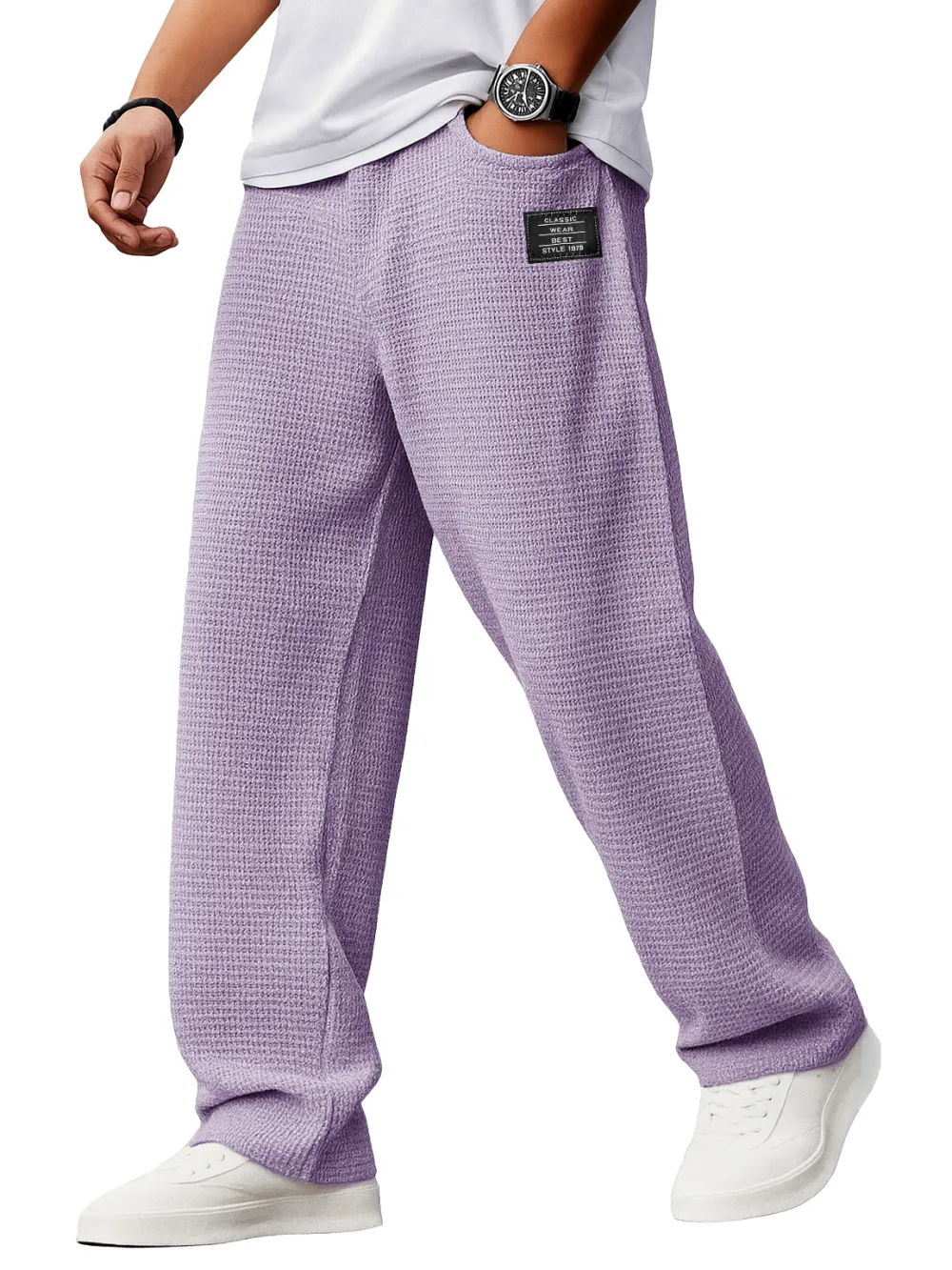 Textured Knit Drawstring Pants