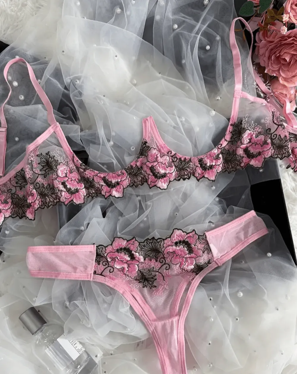 Bralette Open Cup Lingerie Set