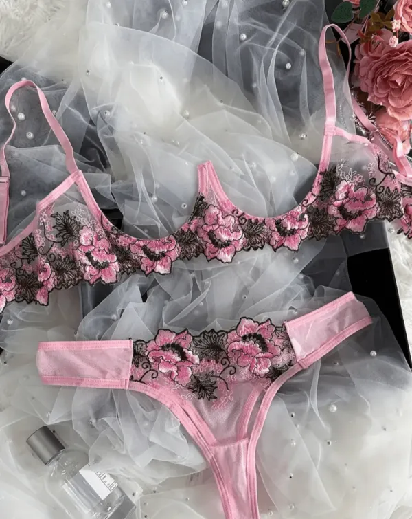 Bralette Open Cup Lingerie Set