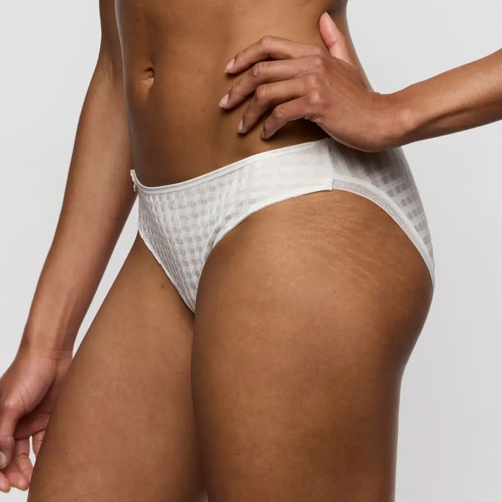 Women's Full Coverage Elastic Waistband Cotton Gusset Floral Embroidery Cotton Checkered Soft Fabric Stretch Fit Bikini Panty