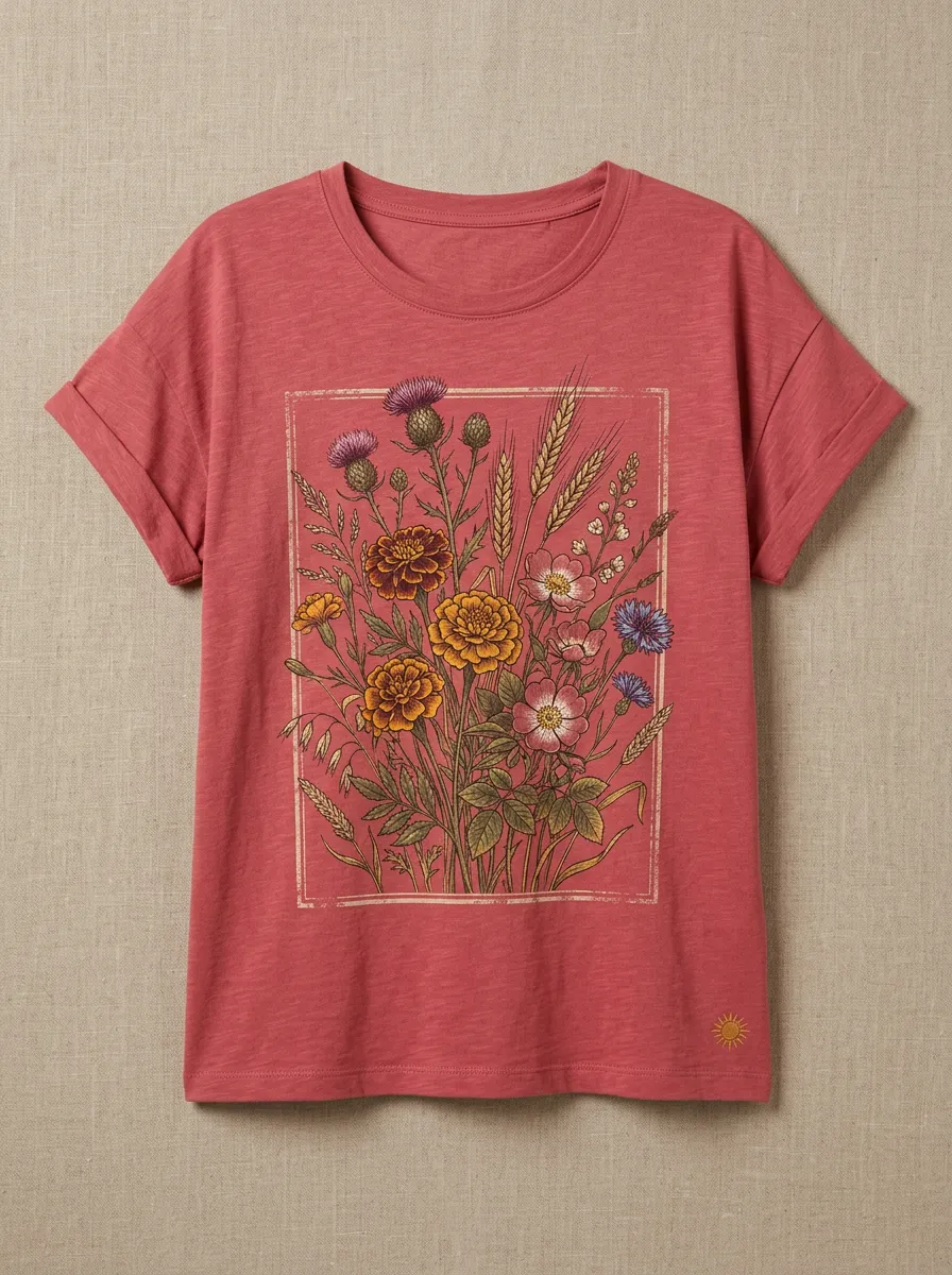 Women's Botanical Graphic T-Shirt Crewneck
