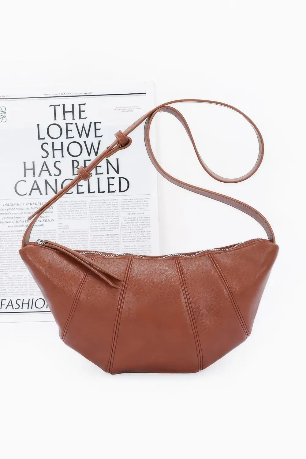 Faux Leather Croissant Bag
