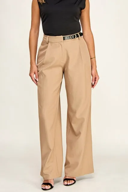 Wide Leg Belted Pants