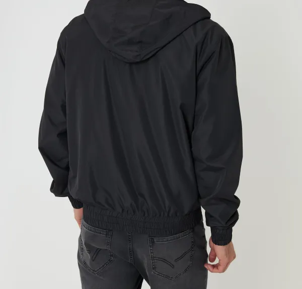 Men's Black Lightweight Hooded Jacket