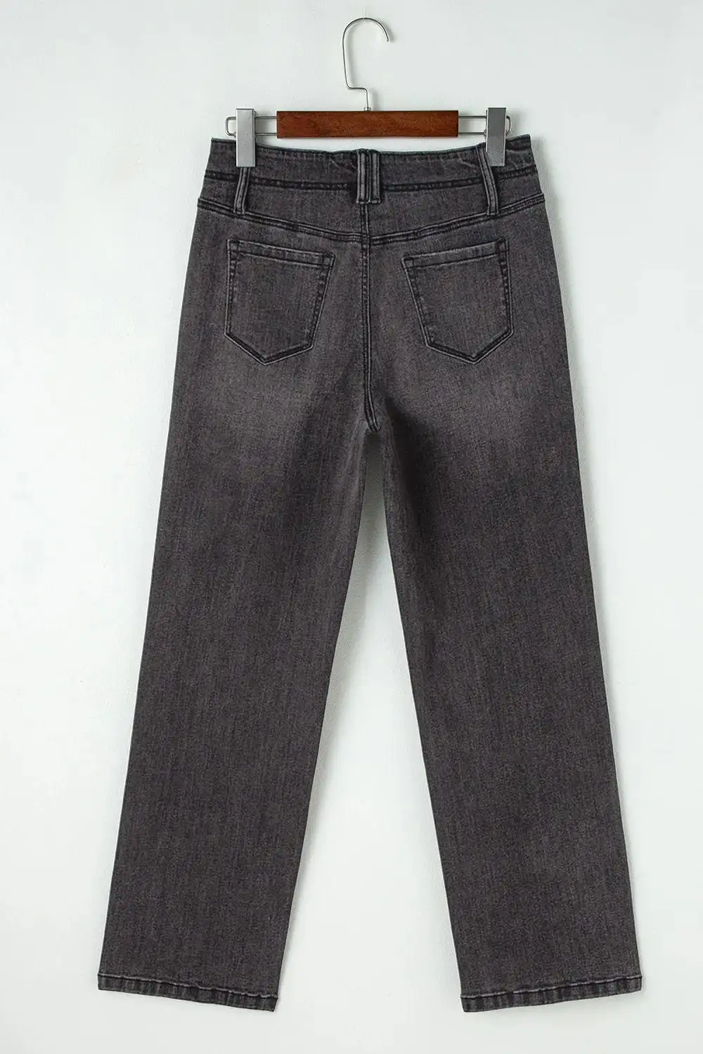High Waisted Wide Leg Vintage Wash Denim Jeans