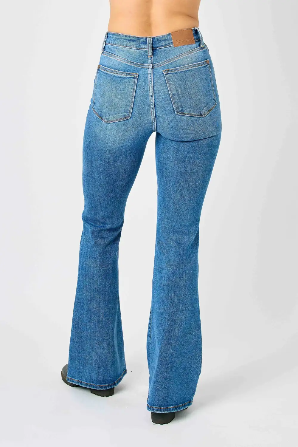 Contoured Flare Leg Denim Jeans