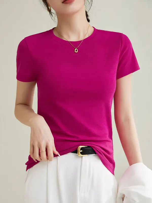 Short Sleeve Slim Fit Round Neck T-Shirt