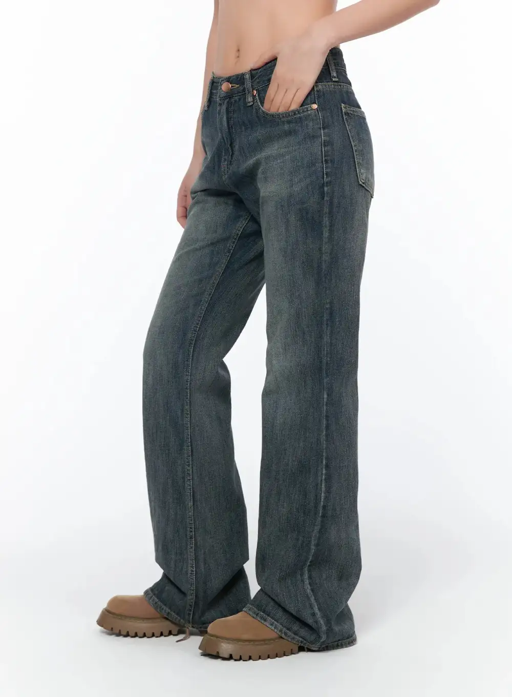 Regular-Fit Vintage Bootcut Jeans