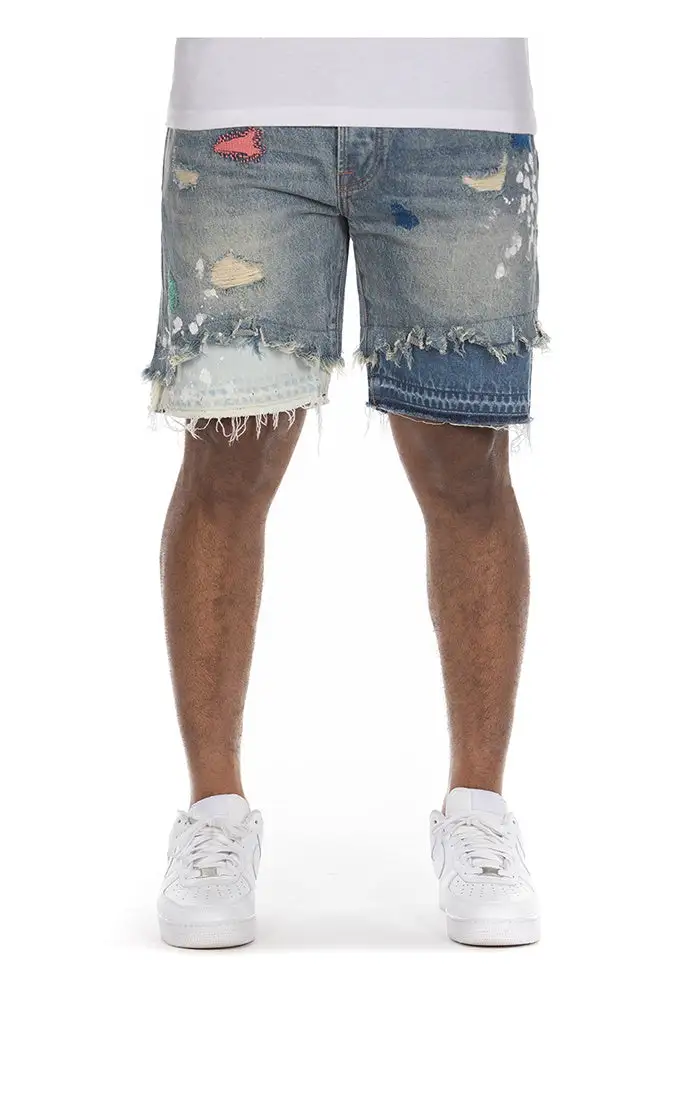 Men's Woven Washed Denim Shorts