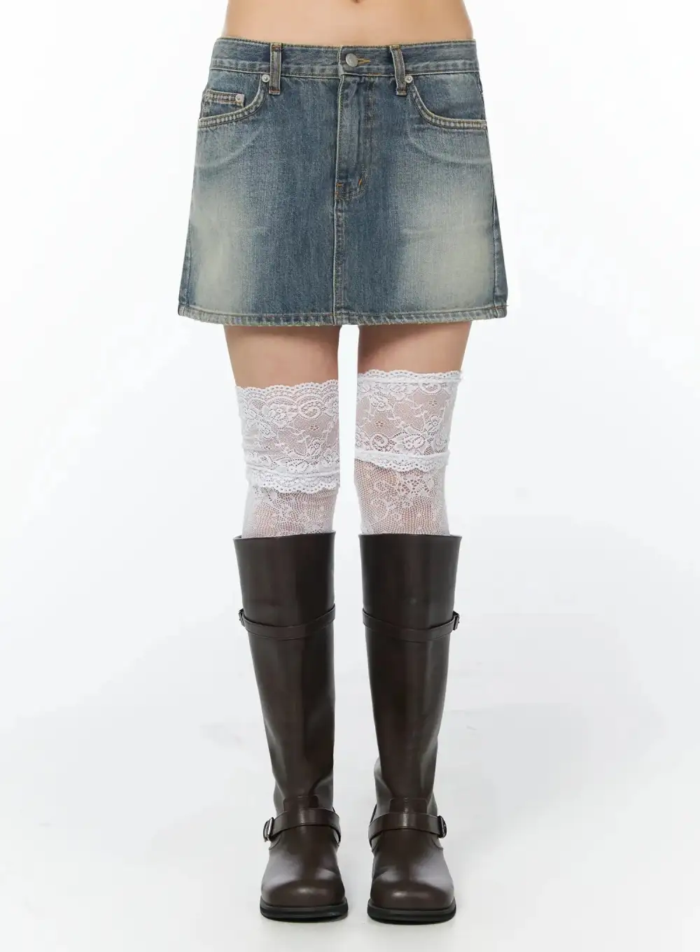 Vintage Low-Rise Denim Skirt