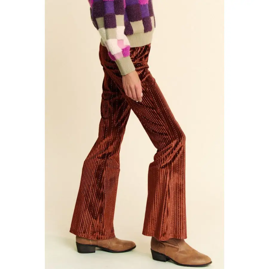 Elastic Waist Knit Flare Pants