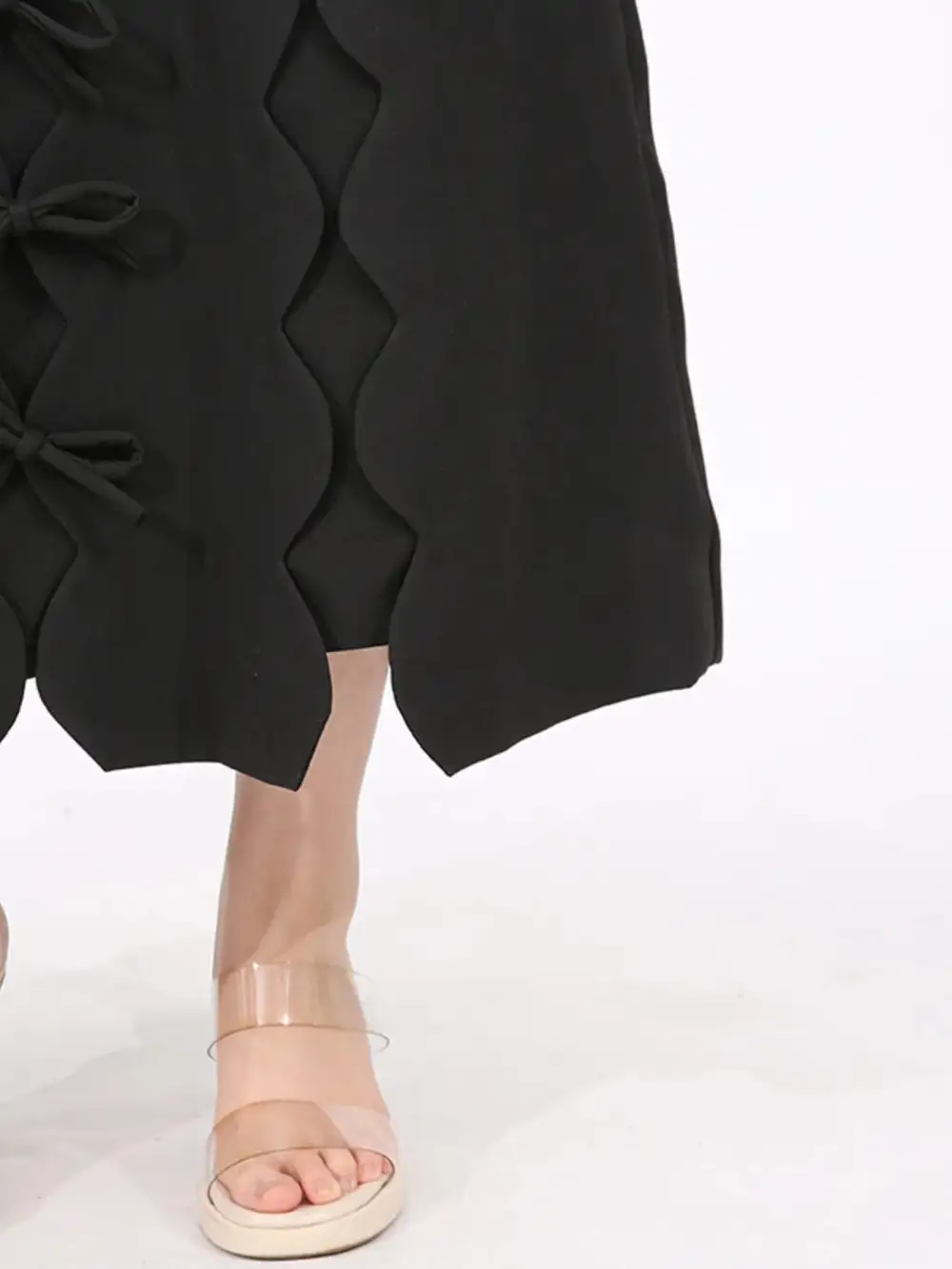 Layered Detail Long Sleeve Midi Dress