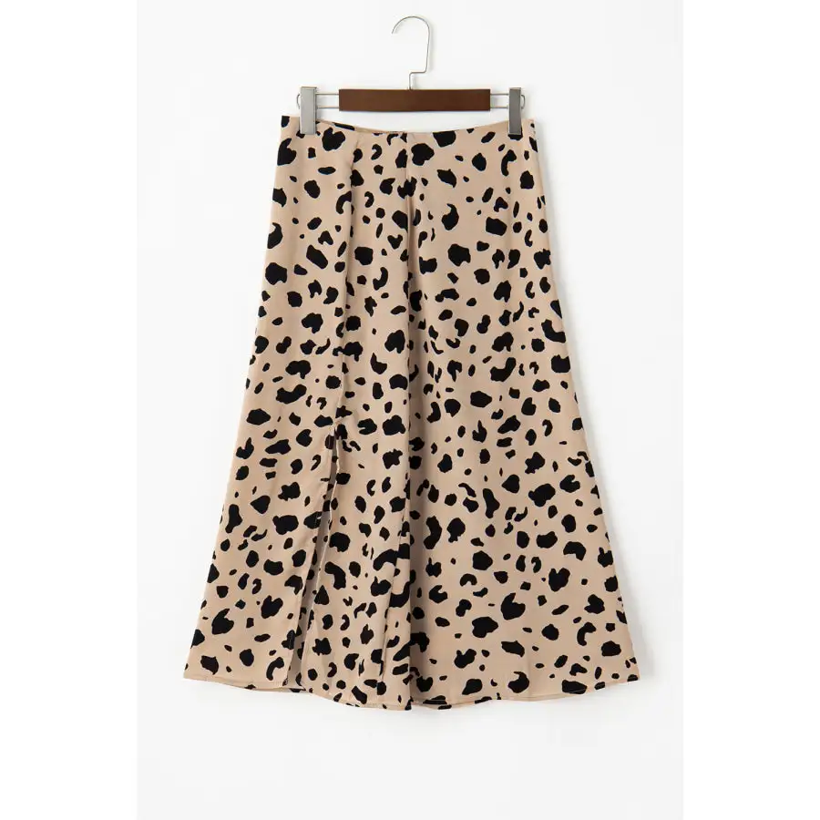 Slit Printed Midi Skirt