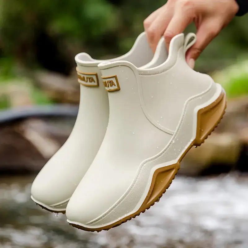 Waterproof Ankle Boots Slip Resistant Outsole Pull Tab