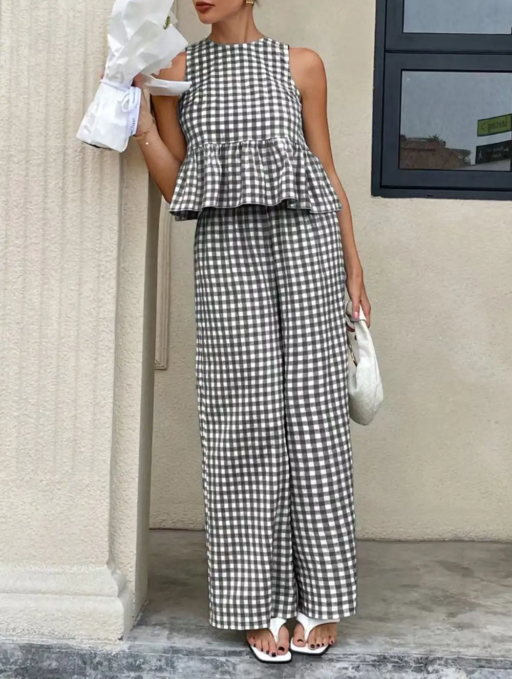 Sleeveless Top Pants Two Piece Set
