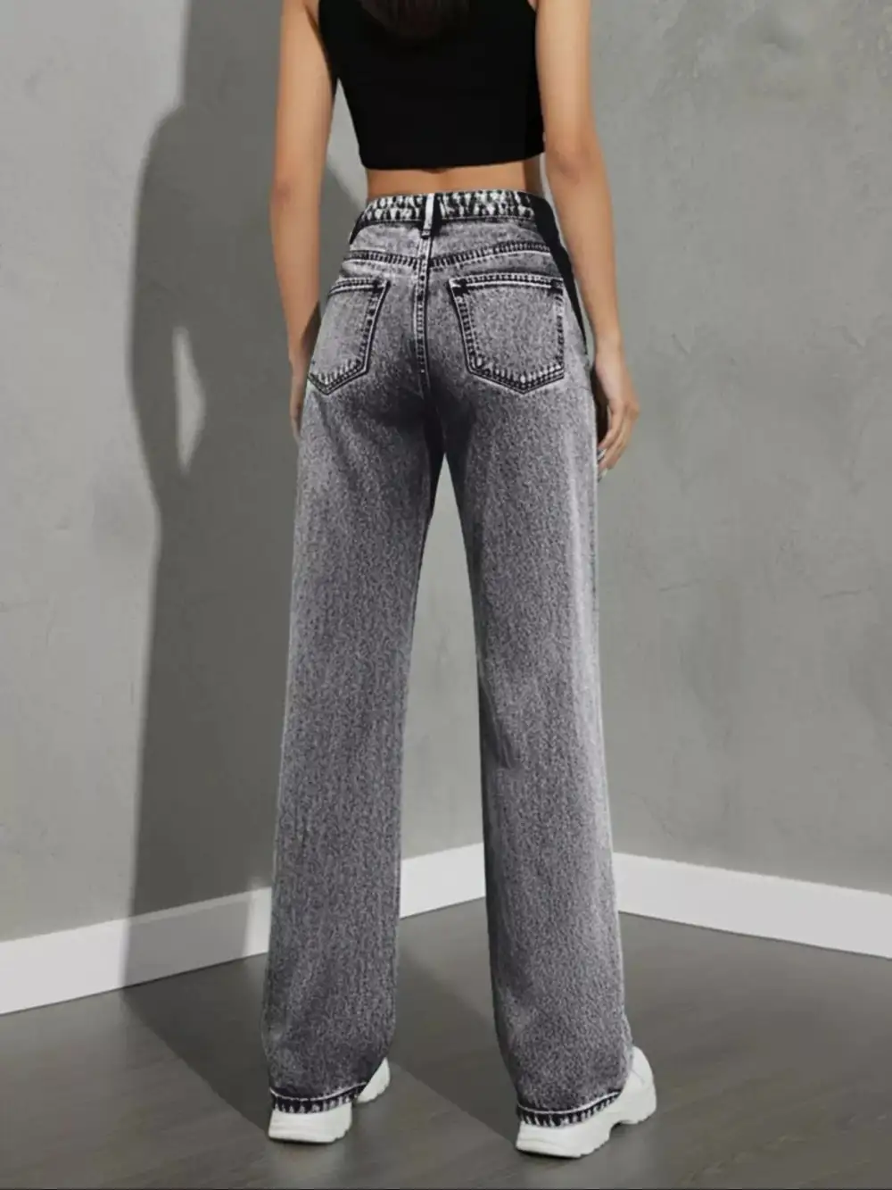 Front-Closure High-Waist High-Rise Denim Jeans