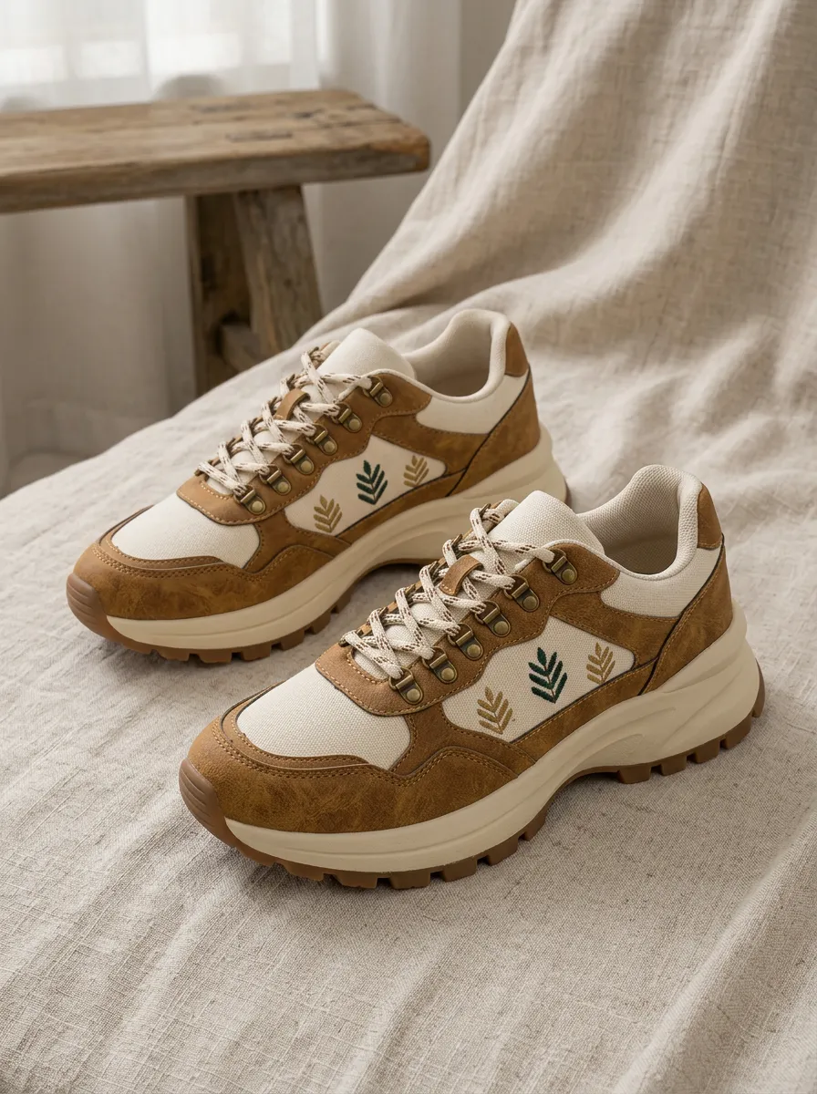 Women's Stride Botanical Nature Lover Leaf Printed Sneakers