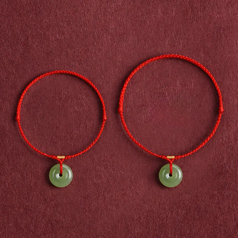 Natural Jade Buckle String Bracelet Anklet
