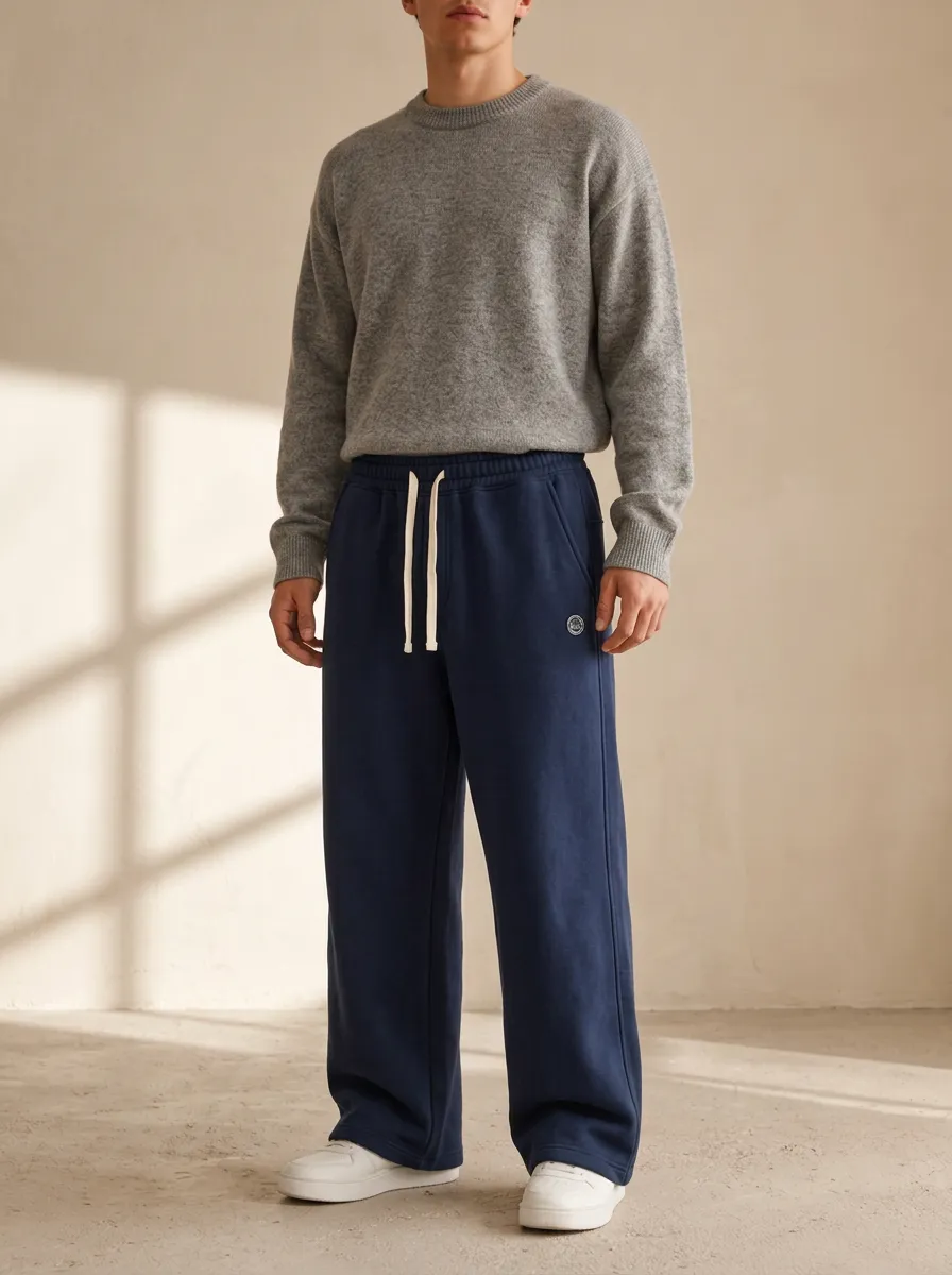 Unisex Lounge-Ready Graphic Wide-Leg Sweatpants