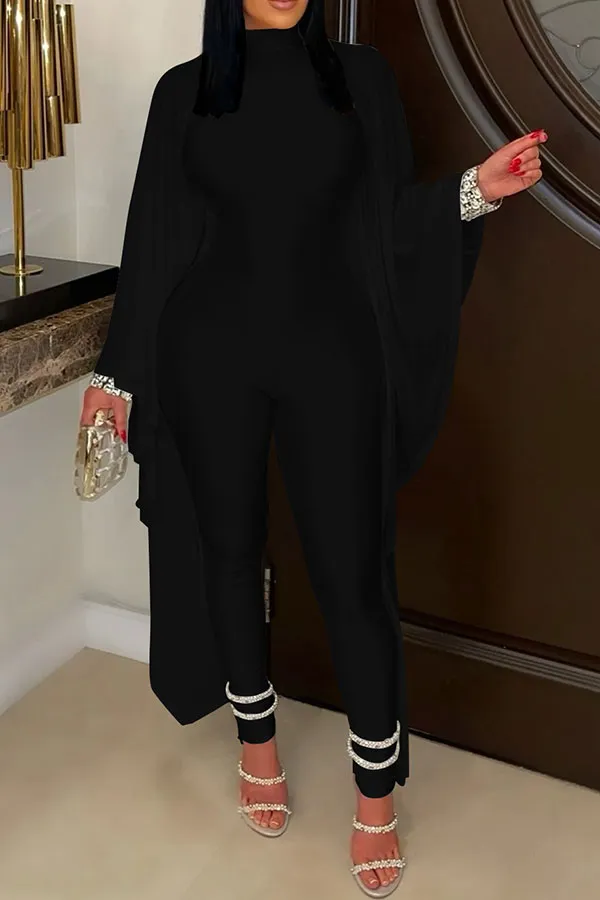 Asymmetrical Bodycon Long Sleeve Jumpsuit
