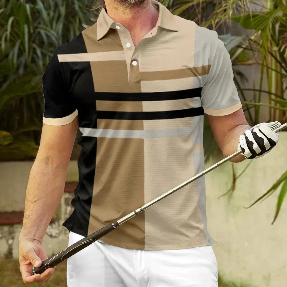 Classic Sport Short Sleeve Button Up Polo Shirt