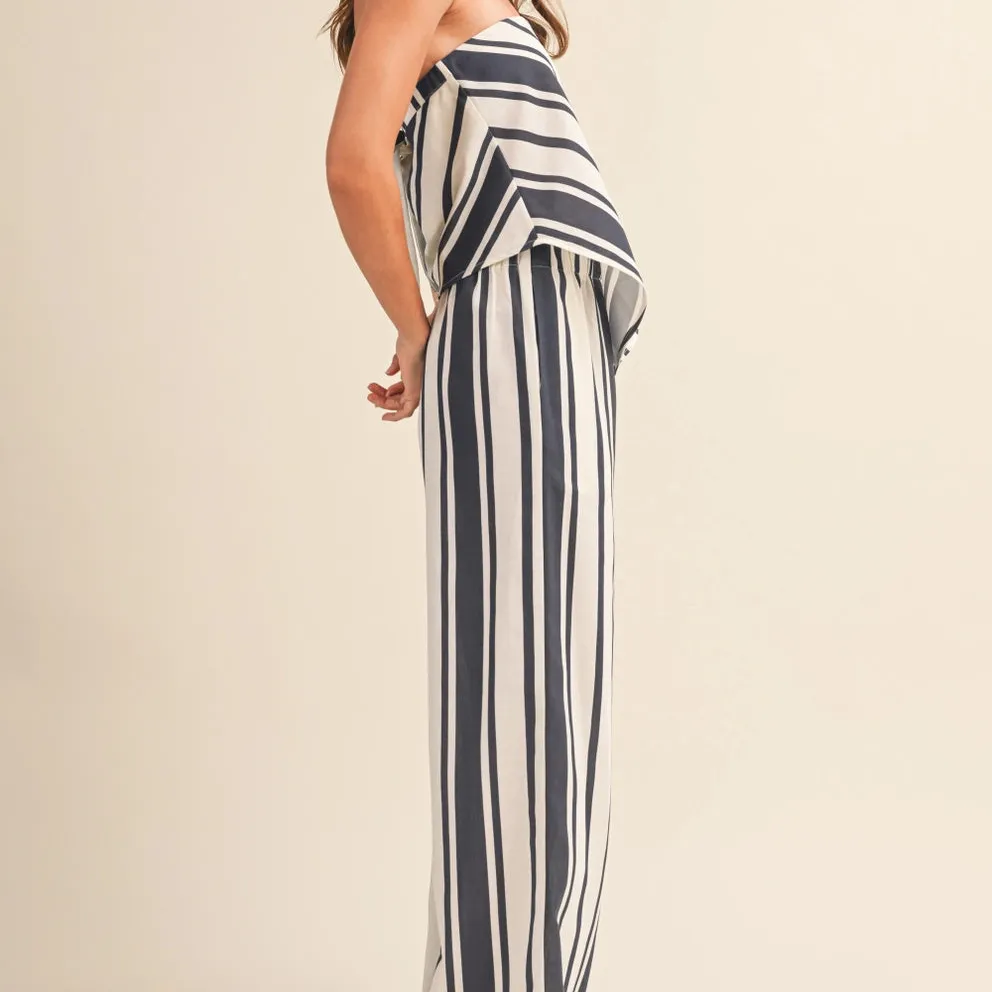 Striped Tube Top & Pants Set