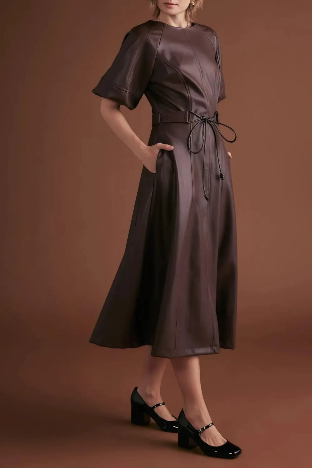 Faux Leather Dress