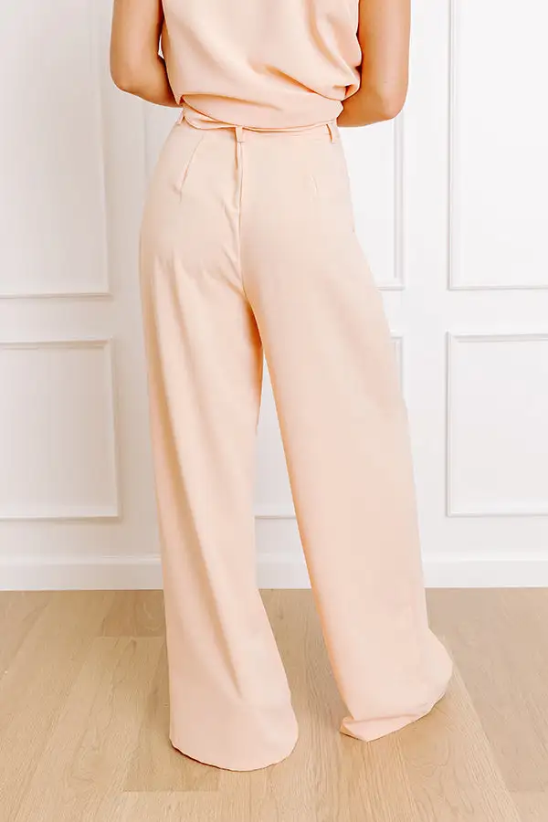 High Waist Wide Leg Pleated Pants