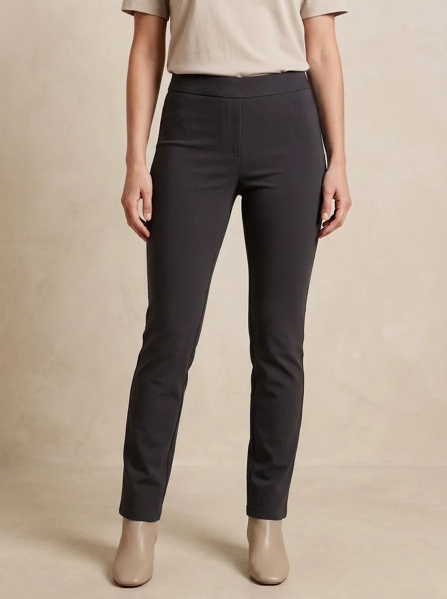 Mid-Rise Casual Women's Stretch Mid-Rise Pants