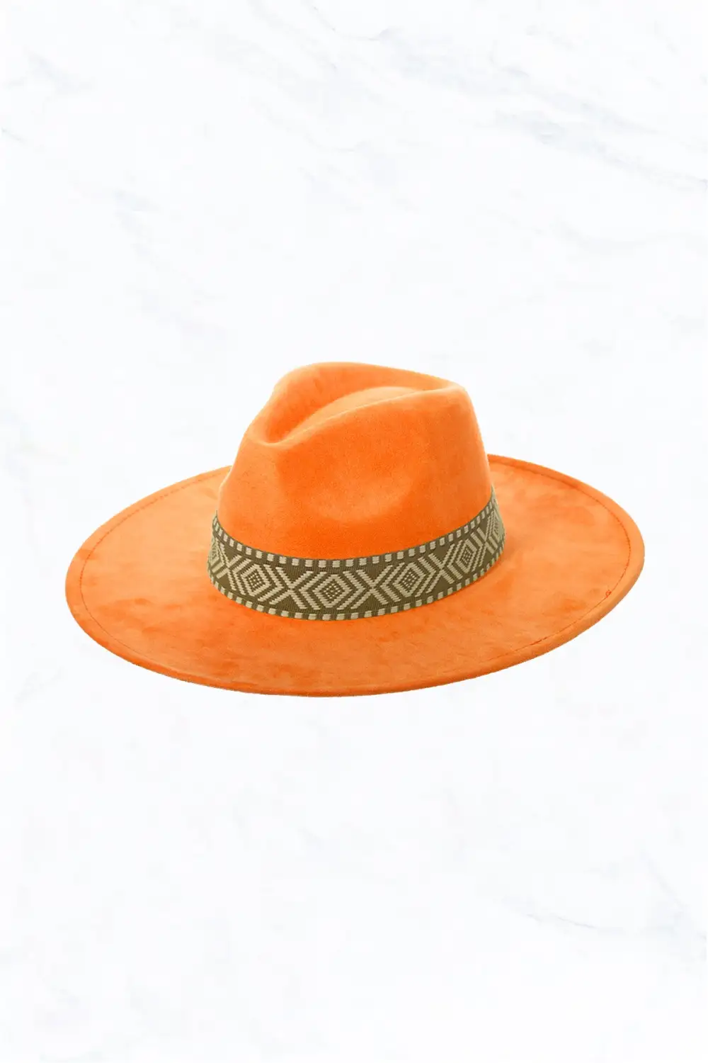 Suede Large Eaves Peach Top Fedora Hat