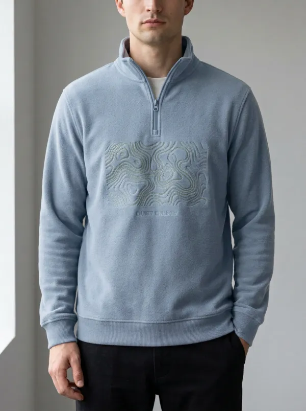 Quarter-Zip Half-Zip Topographic Men's Half-Zip Sweatshirt