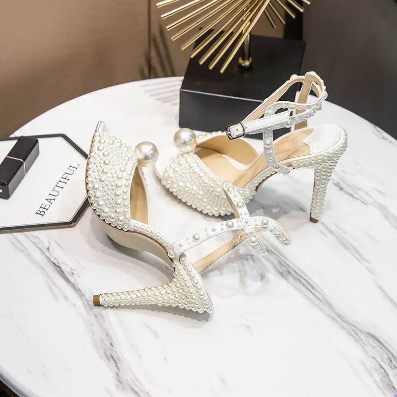 Square Toe Ankle Strap Rhinestone Lightweight Pumps