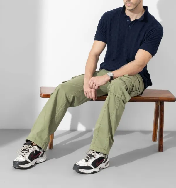 Green Drawstring Cargo Pants