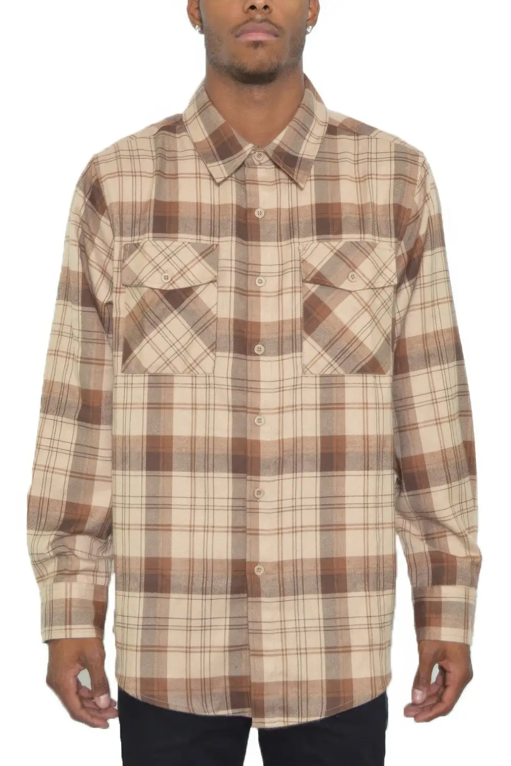 Regular Fit Checkered Plaid Flannel Shirt