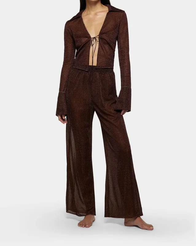 Chocolate Metallic Pants